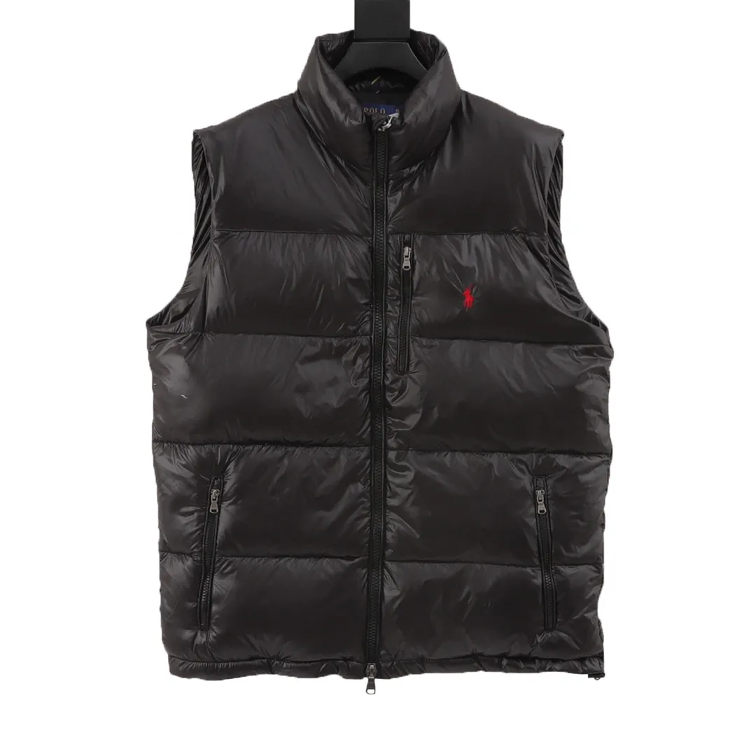 🅿️720 RALPH LAUREN/Ralph Lauren 24FW R51 pony logo embroidered down vest-paint black/matte black/matte navy Full of high-end look and feel, simple but not simple. Whether it is the fabric material or the overall outline, it has both fashionable styling and good cold-proof effect, and brings a comfortable wearing experience and feeling. It can concave shape and keep warm, three-dimensional and full, highly practical, filled with white duck down inside, same style for men and women, three-label customized accessories SIZE: M-XXL